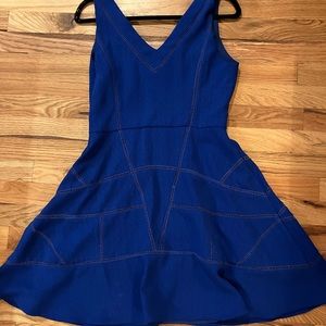 Greylin Royal Blue Sleeveless V Neck A Line Mini Dress Women's Size Medium